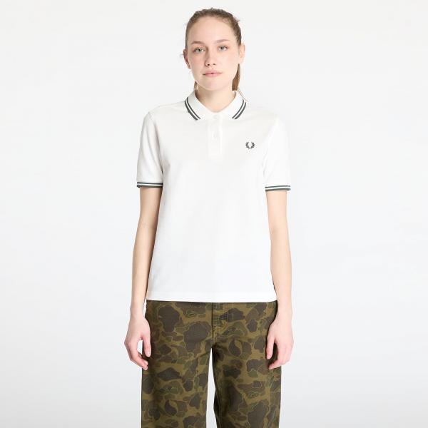 Tričko FRED PERRY Twin Tipped Shirt Snow White/ Court Green 34