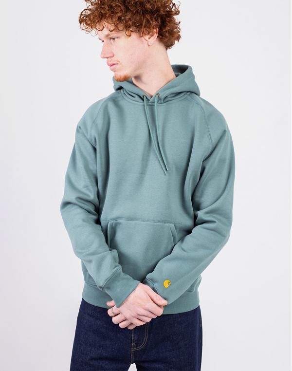 Carhartt WIP Hooded Chase Sweat Silver Pine/Gold S