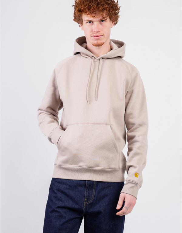 Carhartt WIP Hooded Chase Sweat Dusky Beige/Gold M