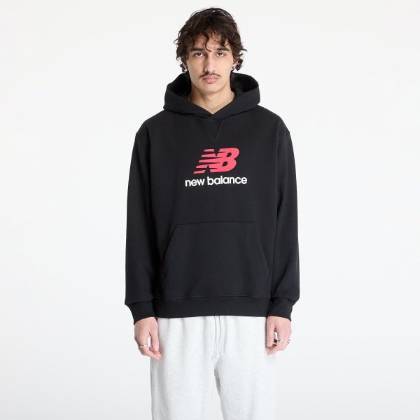 Mikina New Balance Athletics French Terry Logo Hoodie Black Bk XL