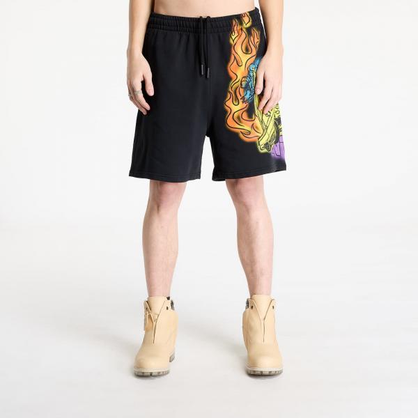 Šortky Marcelo Burlon County Flame Comfy Sweatshort Black/ Red L