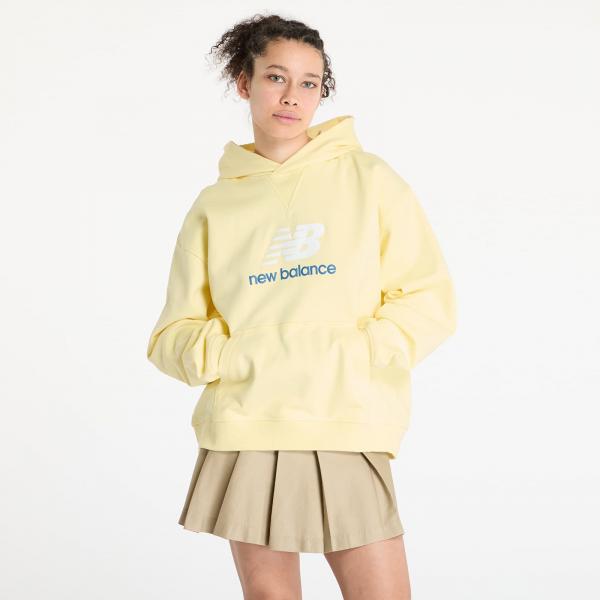 Mikina New Balance Athletics French Terry Logo Hoodie Yellow L