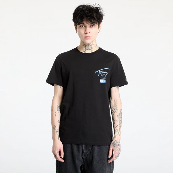 Tričko Tommy Jeans Regular Tommy Signature Tee Black L