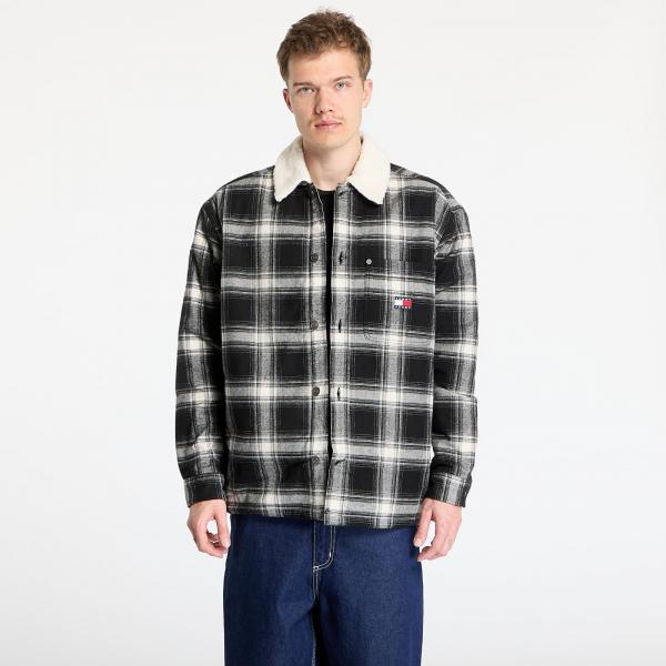 Košile Tommy Jeans Check Teddy Mix Overshirt Black S