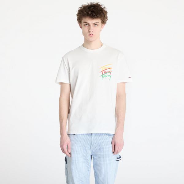 Tričko Tommy Jeans Regular Twisted Sign Tee White M