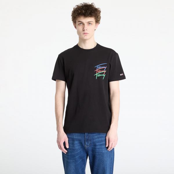 Tričko Tommy Jeans Regular Twisted Sign Tee Black M
