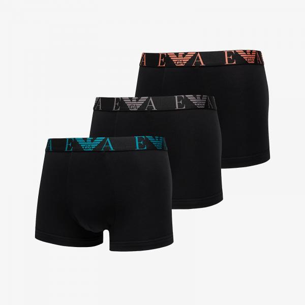 Boxerky EA7 Emporio Armani 3-Pack Trunk Black/ Black/ Black M