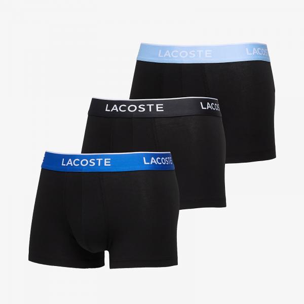Boxerky LACOSTE Cotton Stretch Trunk 3-Pack Black/ Marina/ Overview/ Gra M