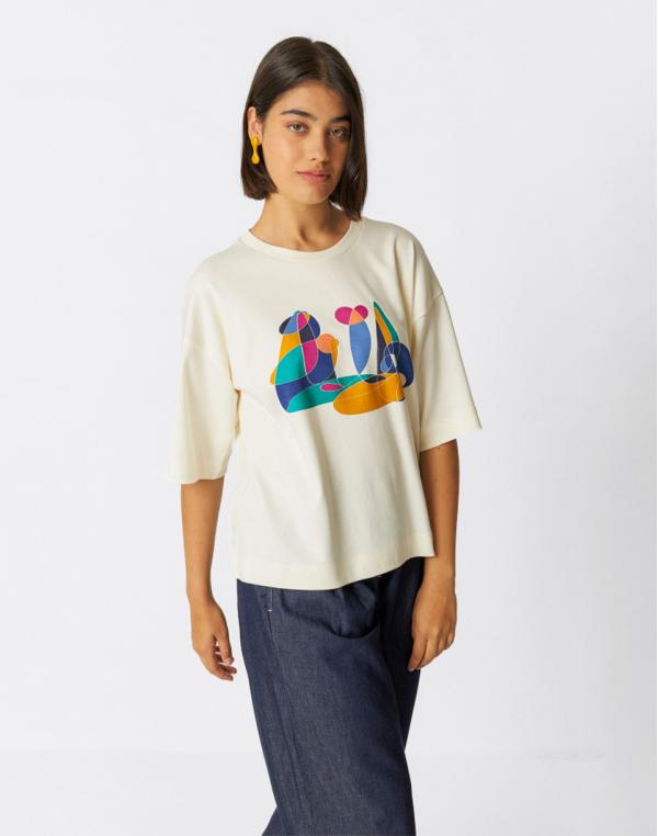 Tričko SKFK Lariz GOTS T-Shirt Cream