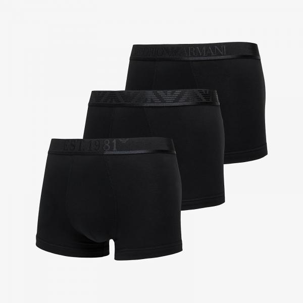 Boxerky EA7 Emporio Armani 3-Pack Trunk Black/ Black/ Black M
