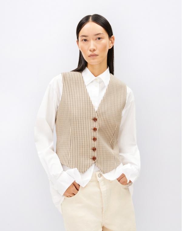 Armedangels Sineriaa Check 2248 sand stone L
