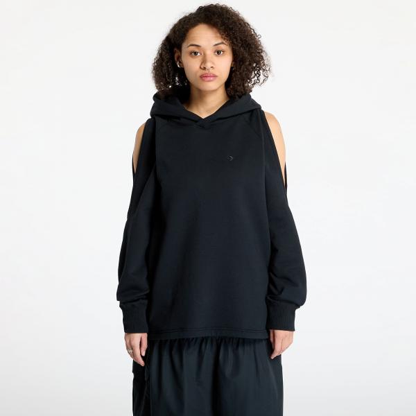 Mikina Converse Loose-Fit Shoulder Cut-Out Fleece Hoodie Black L