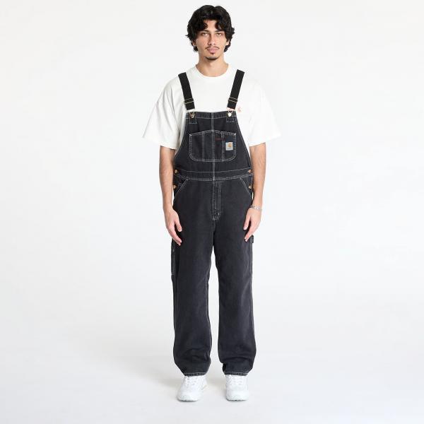 Kalhoty Carhartt WIP Bib Overall UNISEX Black Stone Washed 33