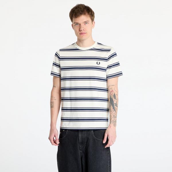 Tričko FRED PERRY Fine Stripe T-Shirt Ecru M