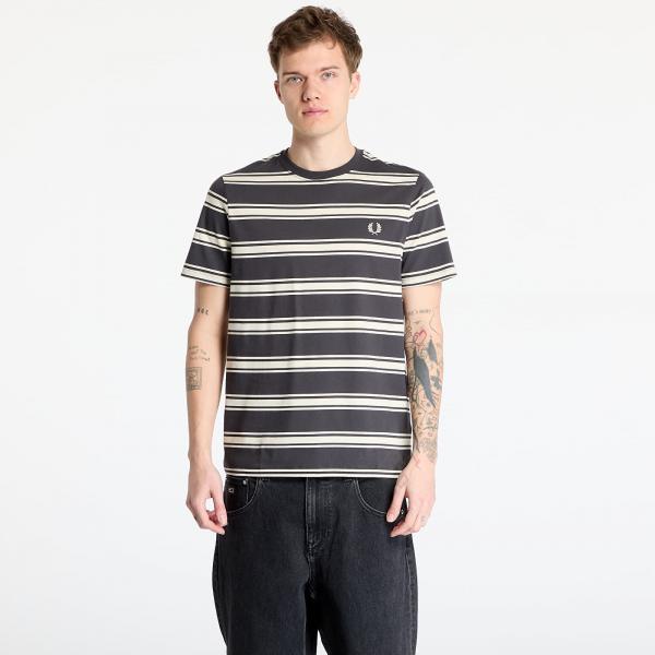 Tričko FRED PERRY Fine Stripe T-Shirt Anchor Grey M
