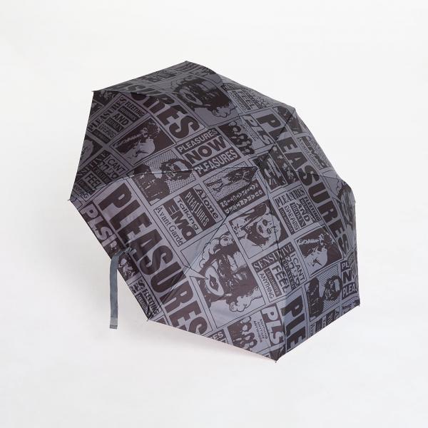 PLEASURES Newsprint Umbrella Black Universal