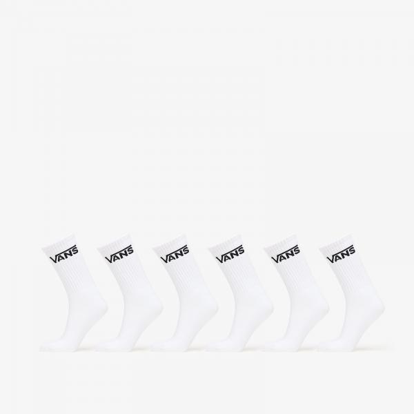 Ponožky Vans Classic Crew Socks 6-Pack White 9.5-13