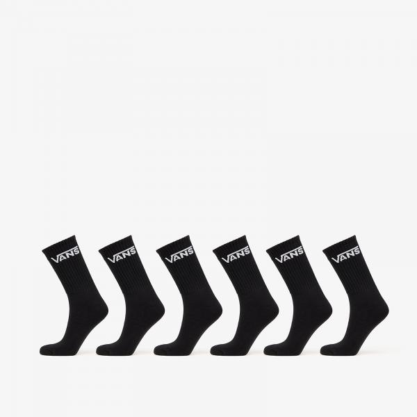 Vans Classic Crew Socks 6-Pack Black 6.5-9