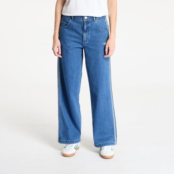 Džíny adidas Adicolor Denim 3 Stripes Track Pants Indigo Denim 29/30