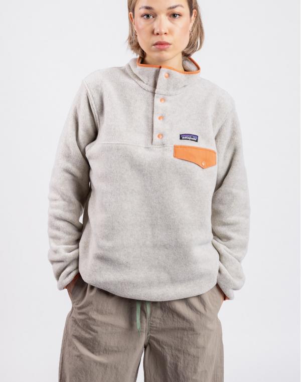Patagonia W's LW Synch Snap-T P/O Oatmeal Heather w/Heirloom Peach S