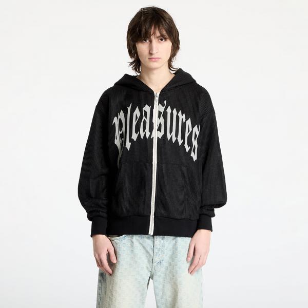 Mikina PLEASURES Twitch Knitted Zip Hoodie Black L