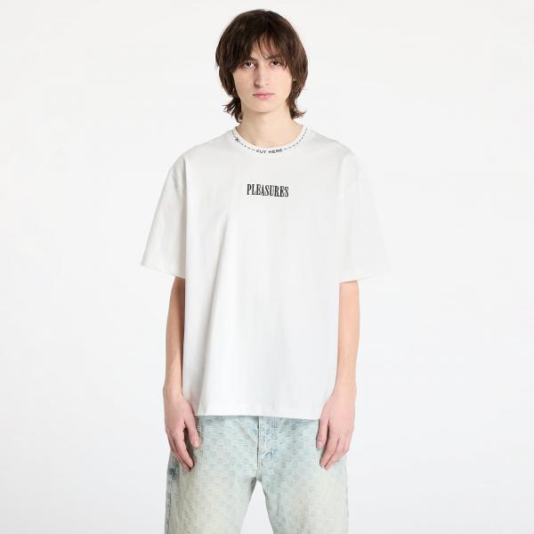 Tričko PLEASURES Cut Here Heavyweight T-Shirt White S