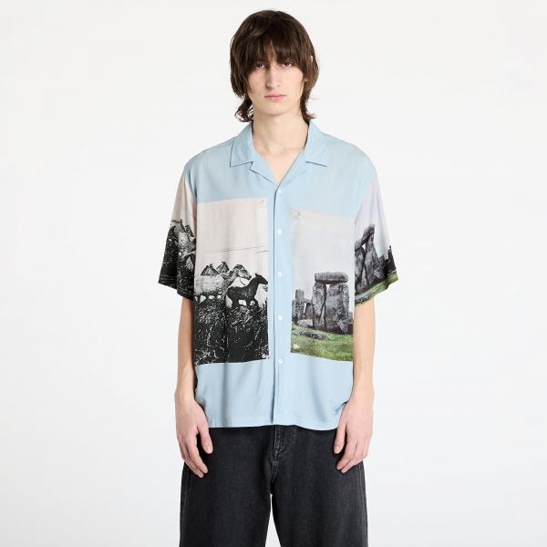 Košile PLEASURES Stone Horse Button Down Shirt Powder Blue S