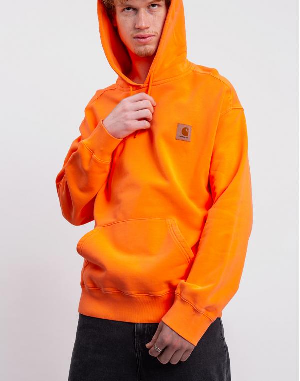 Carhartt WIP Hooded Industry Sweat Lumo Orange garment dyed S