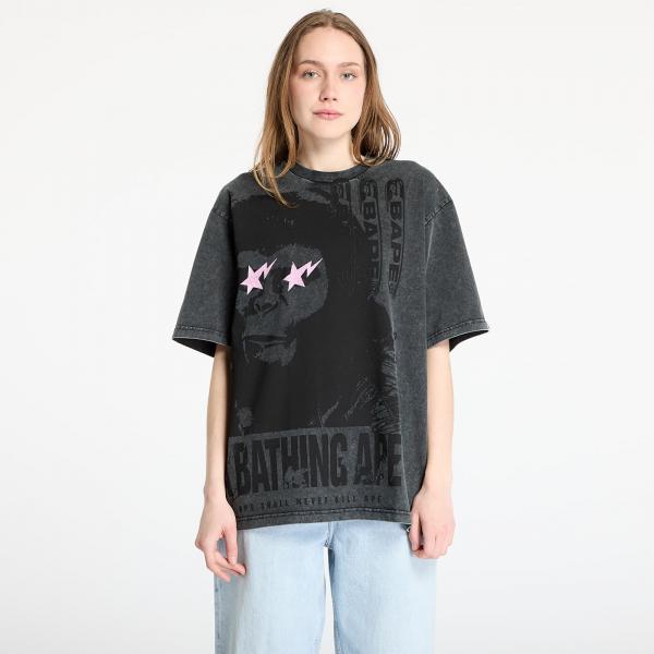 Tričko A BATHING APE Garment Dye Multi Logo Relaxed Fit Tee Black XL