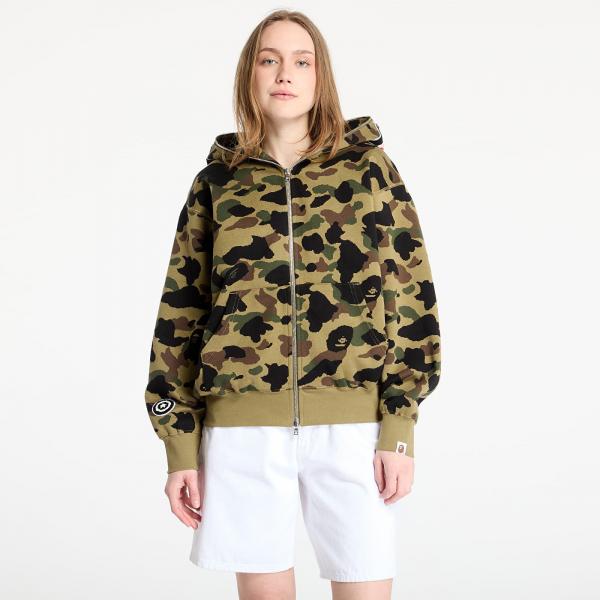 Mikina A BATHING APE 1St Camo Jacquard Shark Relaxed Fit Full Zip Hoodie UNISEX Green L