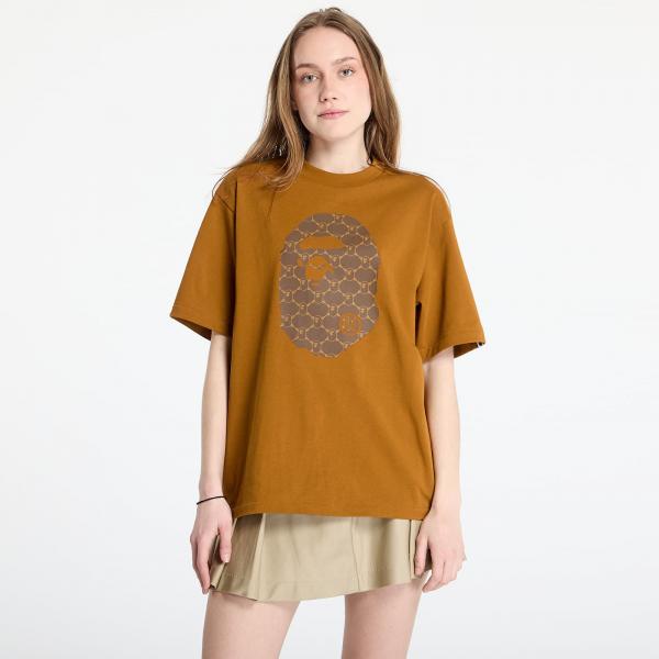 Tričko A BATHING APE College Monogram Ape Head Relaxed Fit Tee UNISEX Beige M