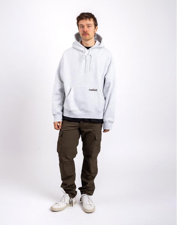 Carhartt WIP Hooded Label Script Sweat Ash Heather S