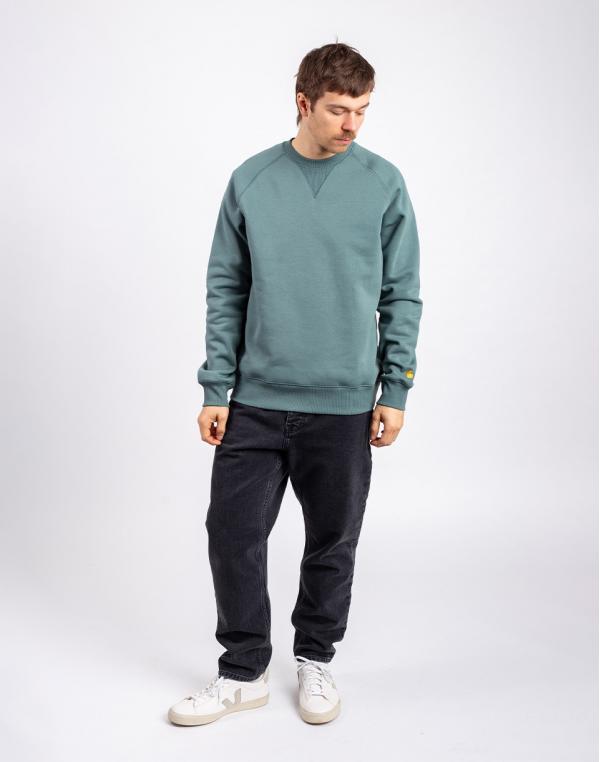 Carhartt WIP Chase Sweat Silver Pine/Gold S
