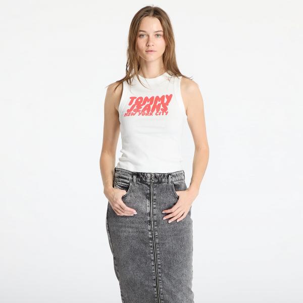 Tílko Tommy Jeans Slim Sh Tj Bubble Tee White M