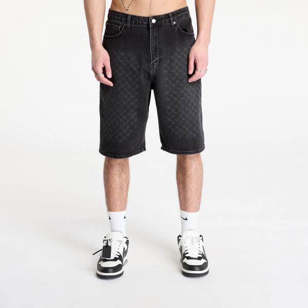 Šortky Daily Paper Laser Monogram Denim Shorts Black L