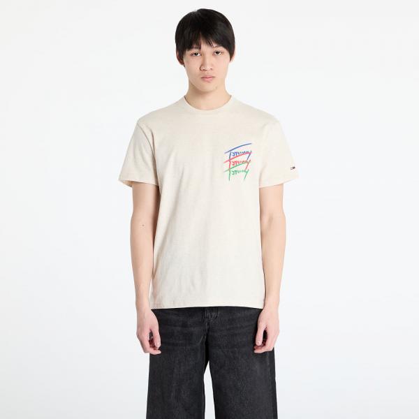 Tričko Tommy Jeans Regular Twisted Sign Tee Beige M