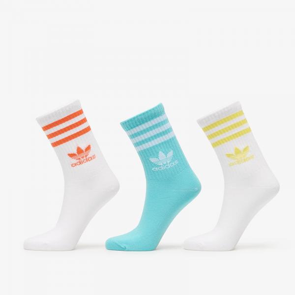 Ponožky adidas 3 Stripes Crew Sock 3-Pack White/ Easy Mint/ White L