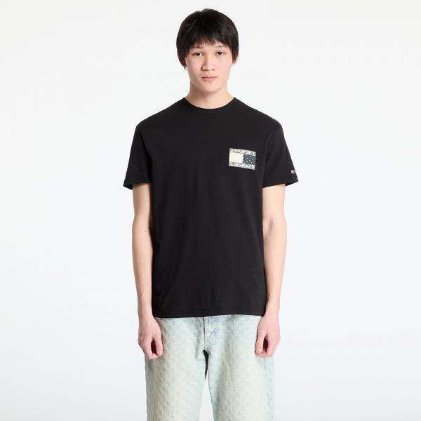 Tričko Tommy Jeans Regular Paisley Flag Tee Black S