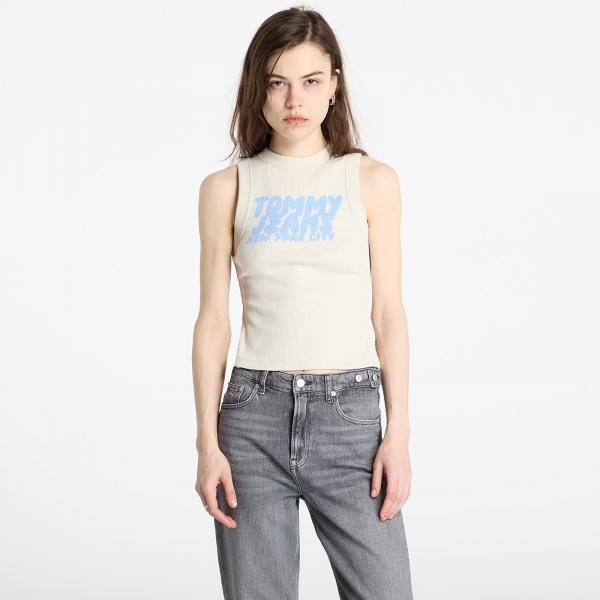 Tílko Tommy Jeans Slim Bubble Tank Top Beige S