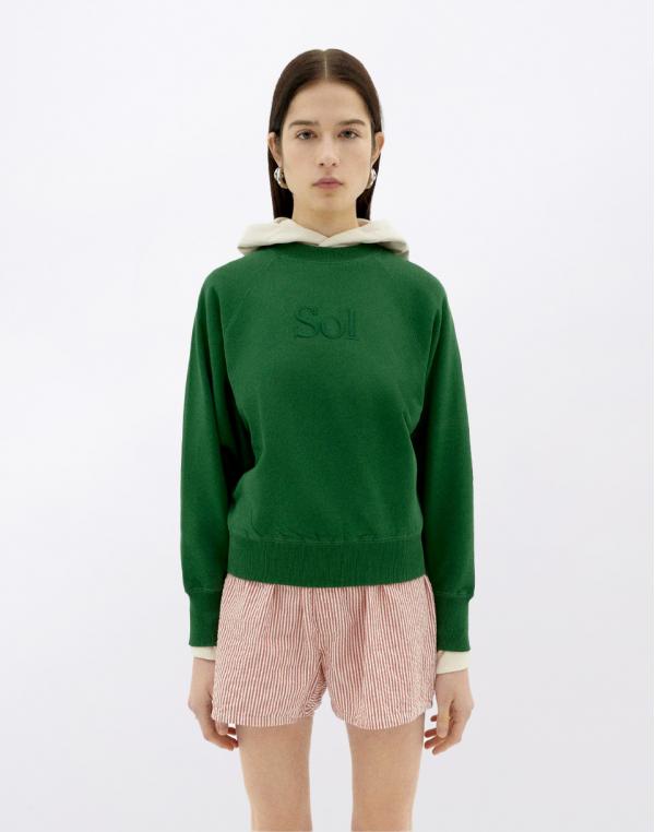 Thinking MU Green Sweatshirt Sun Type Bonnie DILL XS