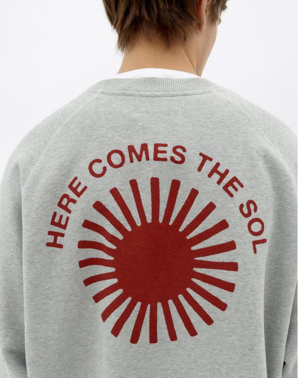 Thinking MU Pepe Sun Retro Gray Sweatshirt GREY L