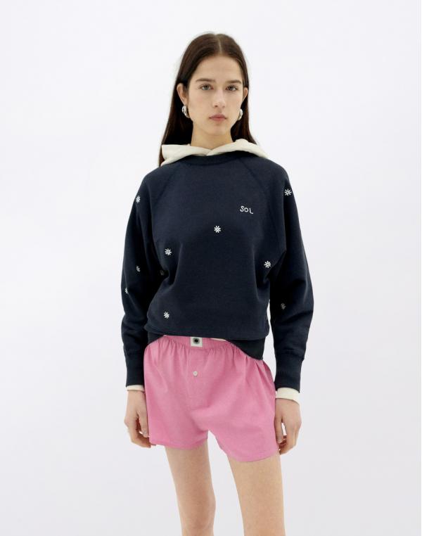 Thinking MU Solsol Navy Bonnie Sweatshirt NAVY XS
