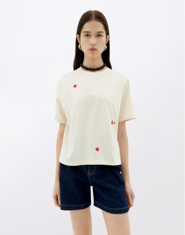 Tričko Thinking MU White T-Shirt Solsol Lucia WHITE