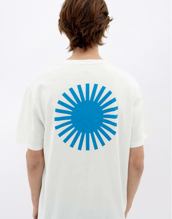 Tričko Thinking MU White T-Shirt Sun Blue Back WHITE