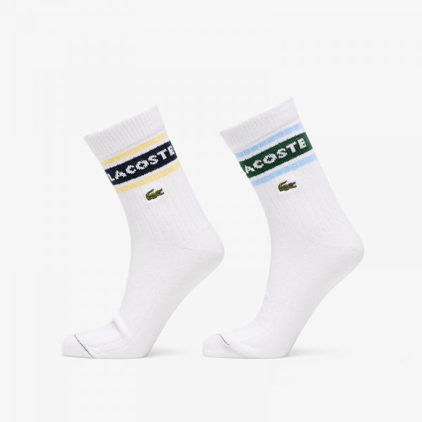 Ponožky LACOSTE Socks White/ Green/ Navy Blue 39-42