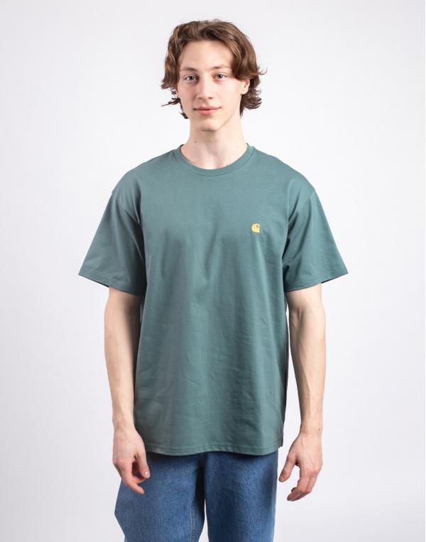 Tričko Carhartt WIP S/S Chase T-Shirt Silver Pine/Gold