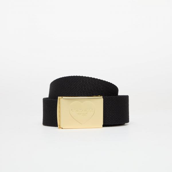 Pásek Carhartt WIP Heart Clip Belt Black/ Gold Universal