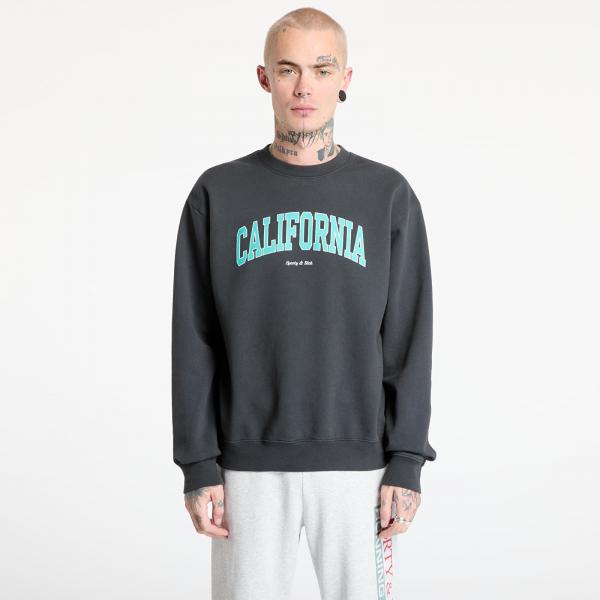 Mikina Sporty & Rich California Crewneck UNISEX Faded Black/ Spring Green/ White M