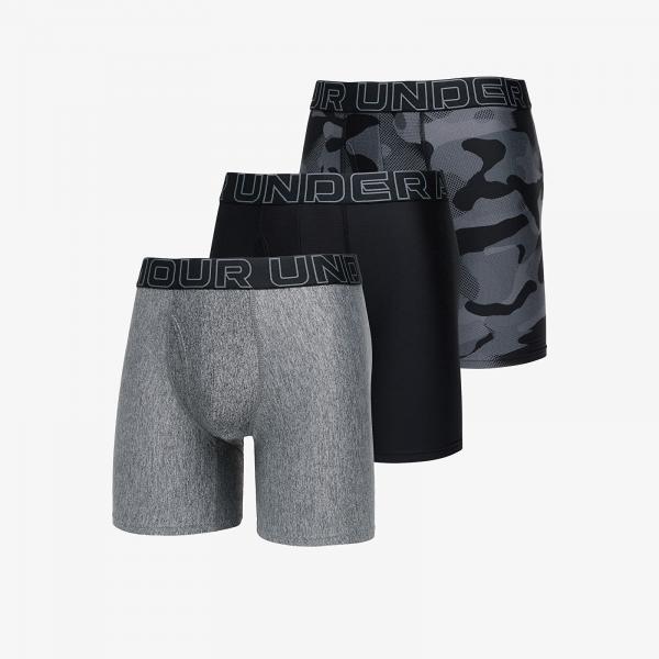 Boxerky Under Armour Men's UA Performance Tech™ 6" Boxerjock® 3-Pack Black/ Castlerock S