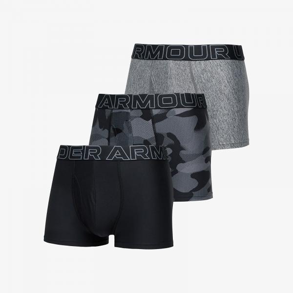 Boxerky Under Armour Men's UA Performance Tech™ Printed 3" Boxerjock® Black/ Castlerock M